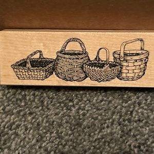 PSX 4 woven baskets Country Cabin g1425  C21 Rubber Stamp